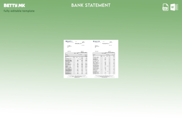 модерен стил Јужна Африка Стандарден шаблон за збор страници за изводи од банка